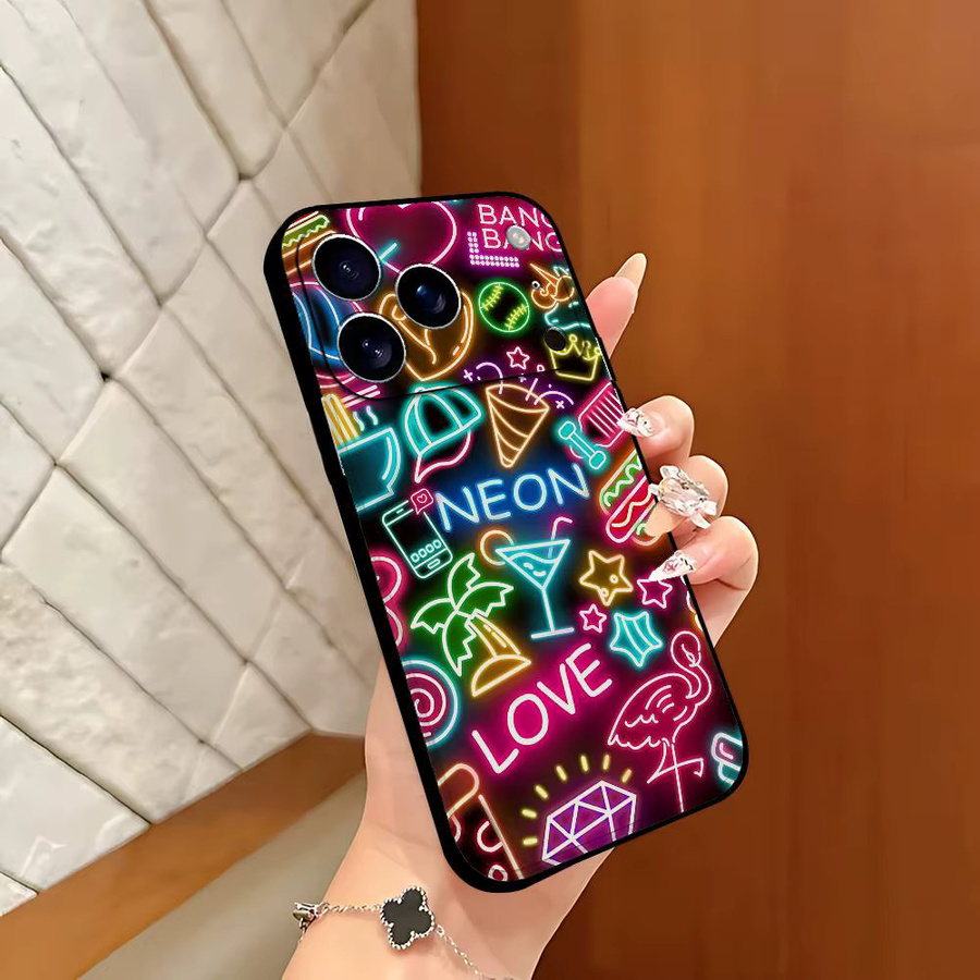 Neonlicht Handyhülle für Apple iPhone 17 16 15 14 13 12 11 Pro Max Plus in Multicolour - Bild 2