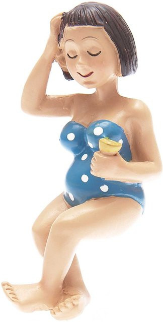 Rico Design Deko-Figur Urlauberin aus Polyresin im maritimen Sommer-Design, Höhe: 8 cm, Breite: 2,5 cm - Bild 1