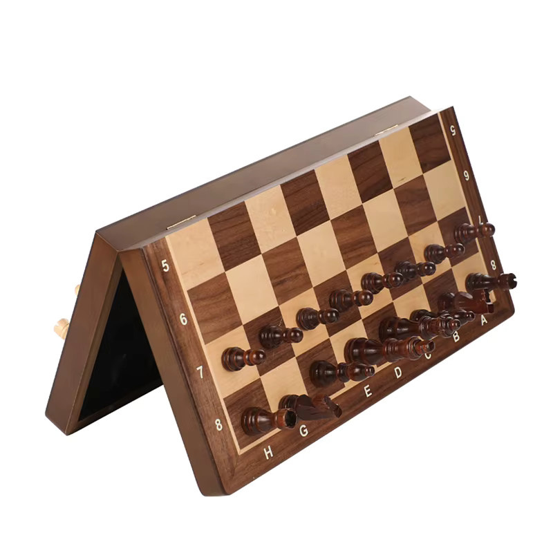 Yernea Magnetisches Holzbrett, 2-in-1-Damenspiel-Set, faltbares Brettspiel - Bild 2