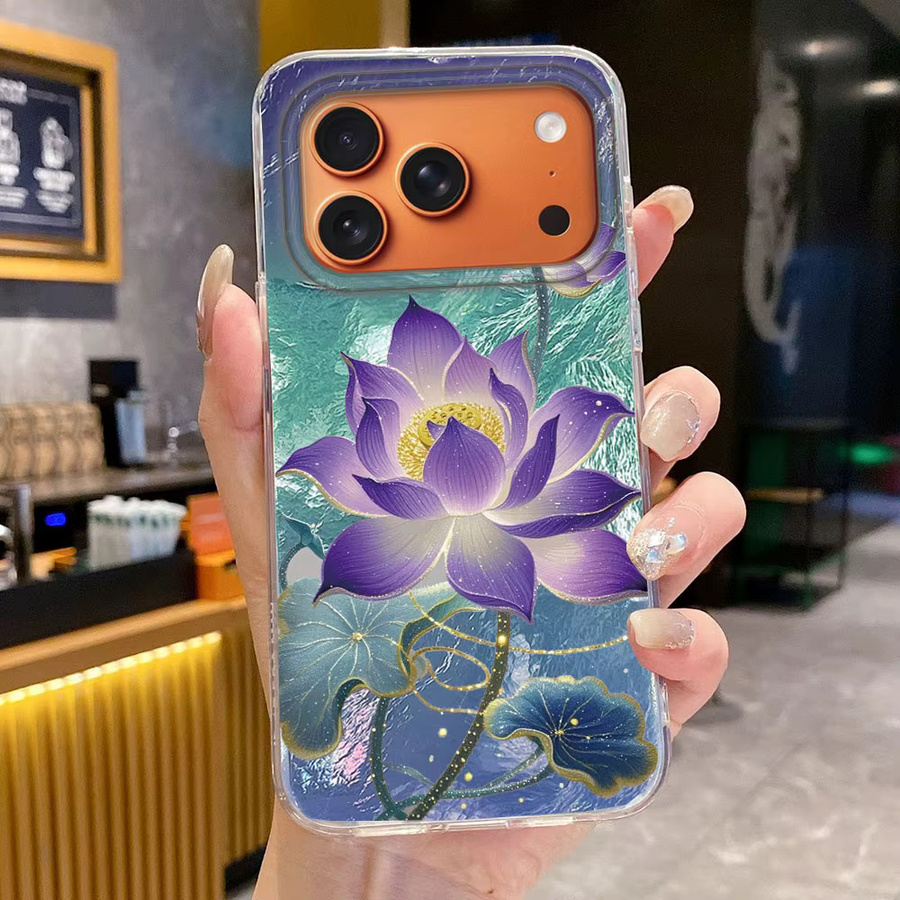 Handyhülle mit buntem Lotusblumen-Mädchen Design für Apple iPhone Modelle, Multicolor - Bild 2
