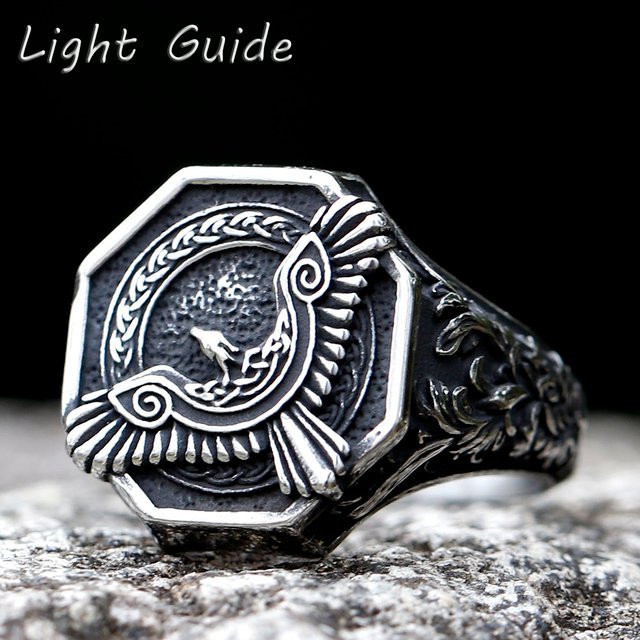 Wikinger-Amulett-Ring Edelstahl, Silber, Unisex - Bild 1