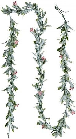VEVOR Weihnachtsgirlande in Grün mit Lichterkette, dekoriert mit Weinreben, Olivenblättern und Beeren, 2,7 m Länge - Bild 1