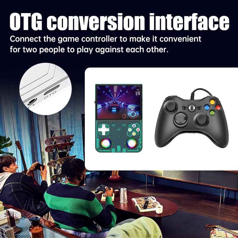 ZUIDID R36 Ultra X Handheld Retro-Videospielkonsole mit IPS-Bildschirm, 128 GB vorinstallierte Spiele, tragbarer Pocket-Player mit Linux-System, Grün - Bild 4