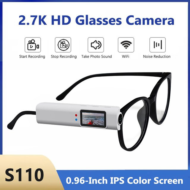 luxuglow Smart Glasses Camcorder mit 2,7K Auflösung, WiFi und 110 Grad Weitwinkelobjektiv in Weiß - Bild 1