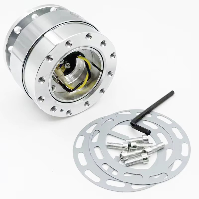 Boss Lenkradnabenadapter Quick Release Set mit Sound in Silber für Universal Car Tuning - Bild 2