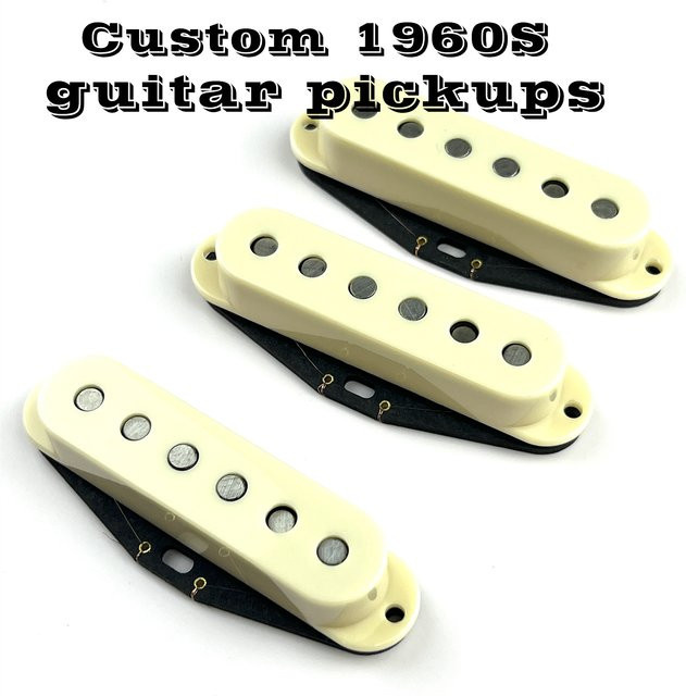 MENGJUE Strat-Style Tonabnehmer-Set im 1960er Jahre Vintage-Design mit Alnico 5 Single Coils für E-Gitarren, Farbe: Weiß - Bild 1