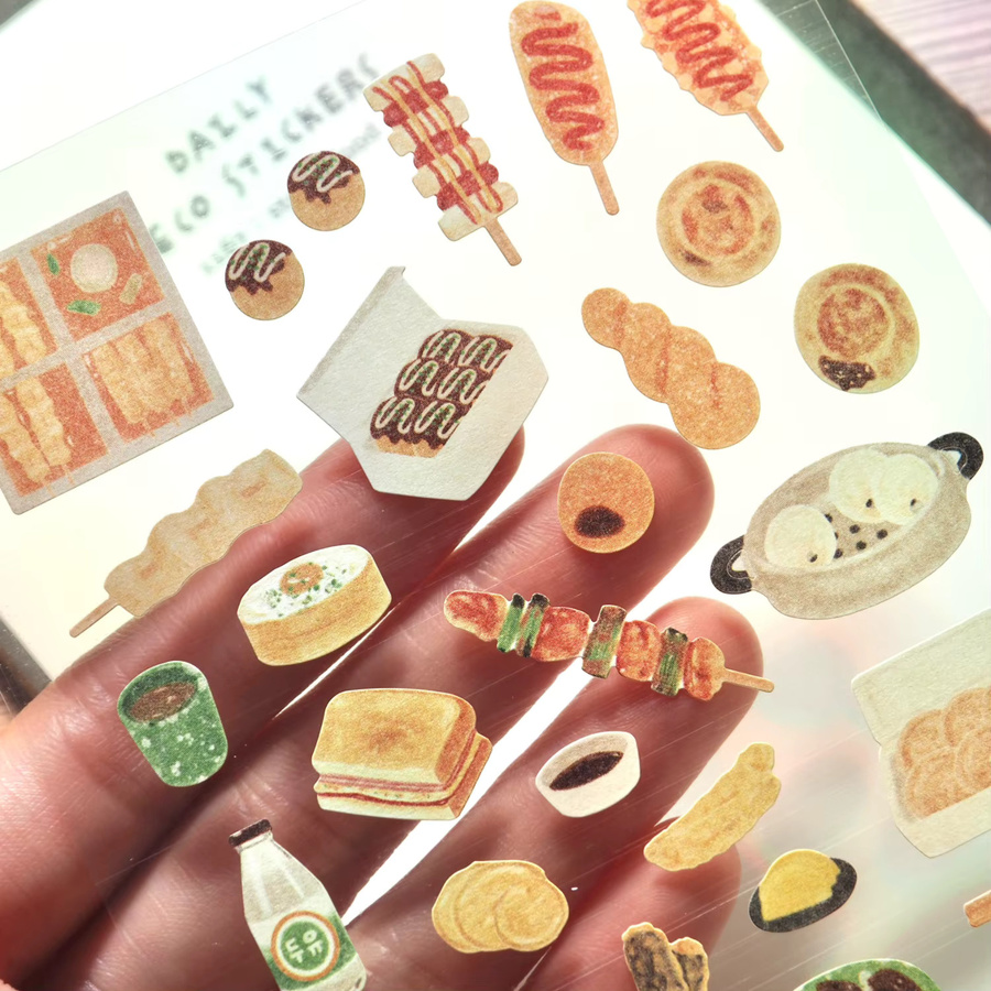 Suatelier Koreanische Street Food Snack Pfannkuchen Aufkleber für Scrapbooking und Journaling, Mehrfarbig - Bild 2