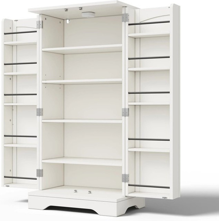 okwish Küchenschrank mit LED-Sensorlicht und verstellbaren Regalböden, Weiß, B/T/H: 60 x 40 x 120 cm