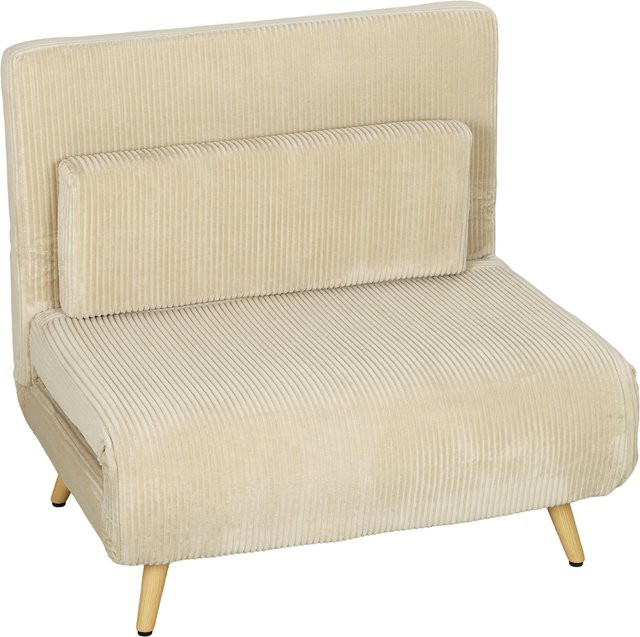 HOMCOM 3-in-1 Schlafsessel und Schlafsofa mit verstellbarer Rückenlehne und Lendenkissen, Beige - Bild 1