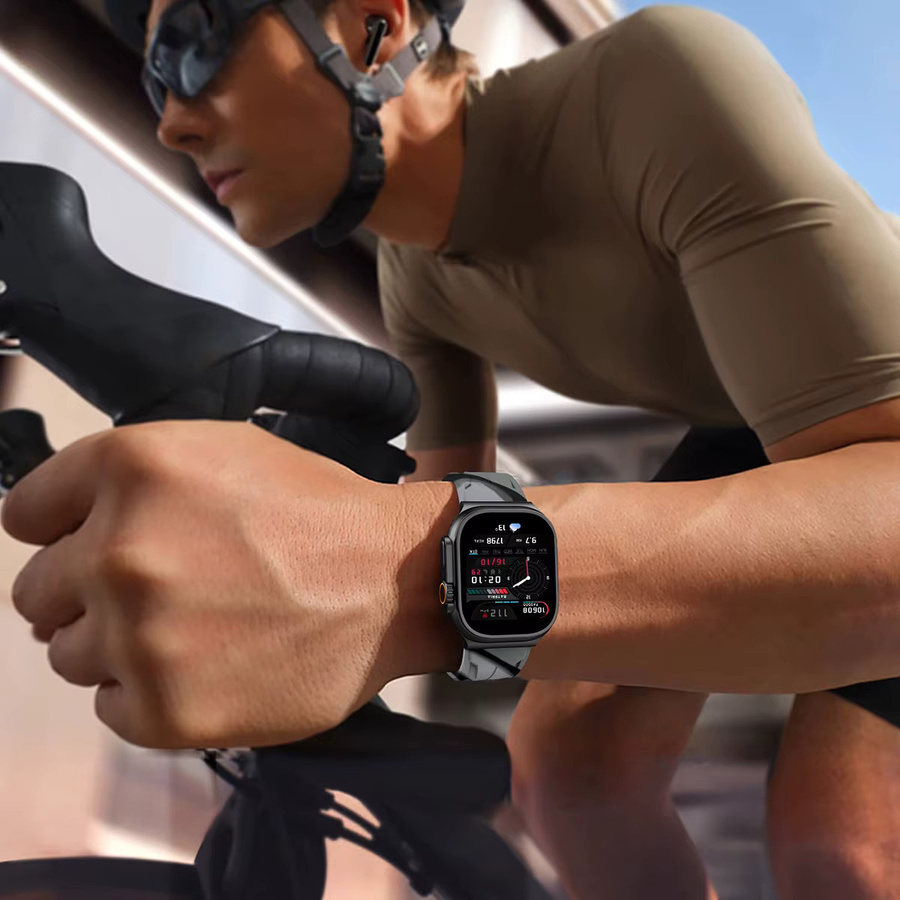 CHIICSMART Silikon-Sportarmband für Apple Watch Ultra, Serie 11, 10, 9, 8, 7, 6, SE, atmungsaktiv und stylisch, Unisex - Bild 3