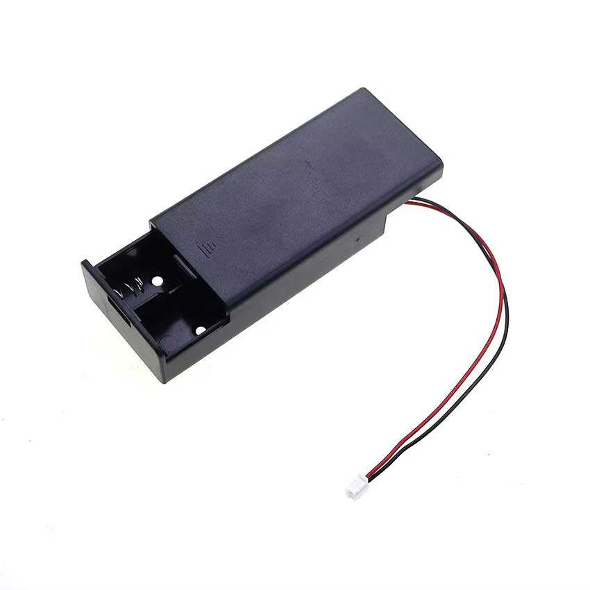 JCD Batteriehalterung für 2x 18650 Akkus mit Schalter, Abdeckung und Anschlusskabeln in Schwarz - Bild 2