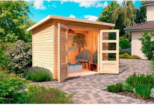 Karibu Gartenhaus Stockach 3 aus Holz in Beige, B/H/T: 246 x 197 x 186 cm - Bild 1