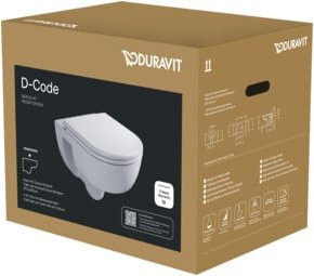 Duravit Wand-WC D-Code Tiefspüler-Set mit Rimless-Spülung und WC-Sitz in Weiß - Bild 1