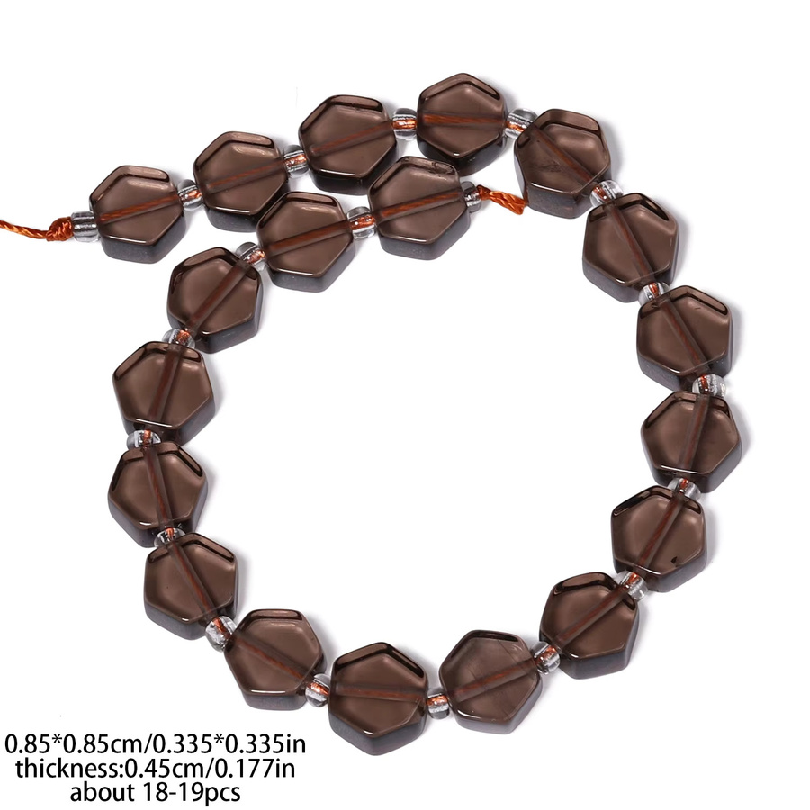 xilitata Rauchquarz-Perlen, sechseckig, 8,5 mm - Bild 5