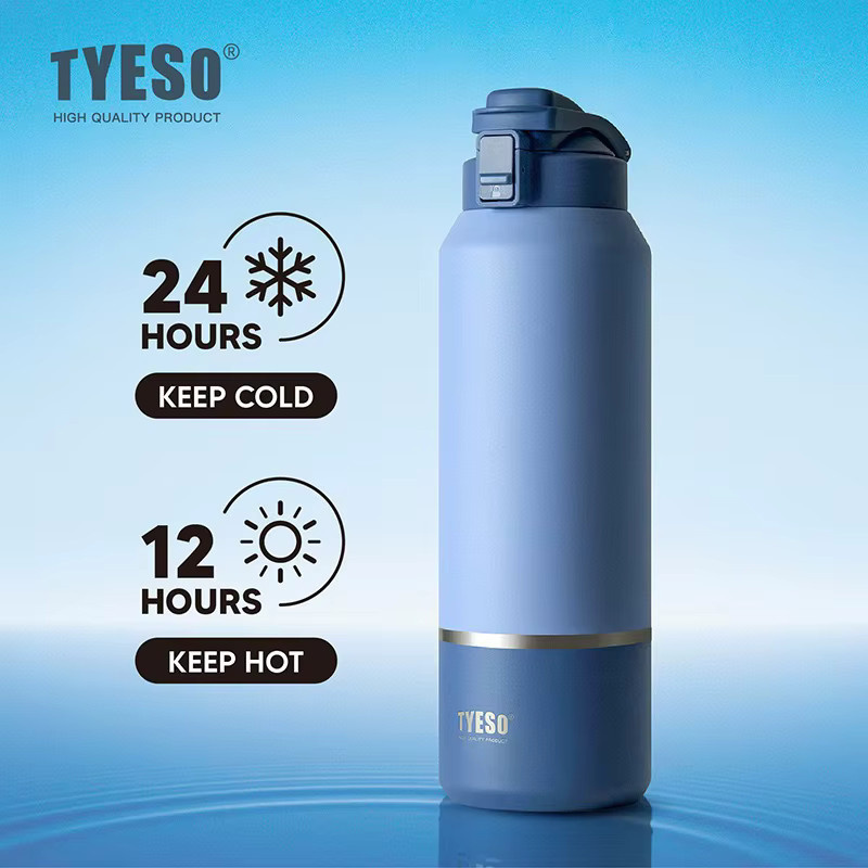 Tyeso Vakuumflasche mit Griff und auslaufsicherem Flip-Deckel, 2000 ml, Lila - Bild 2
