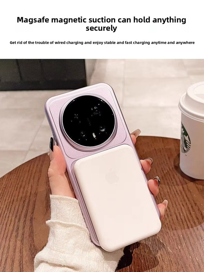 Magnetische Schutzhülle für Huawei Honor Magic 8 Pro in Orange mit Unterstützung für kabelloses Laden aus hartem PC-Material - Bild 2
