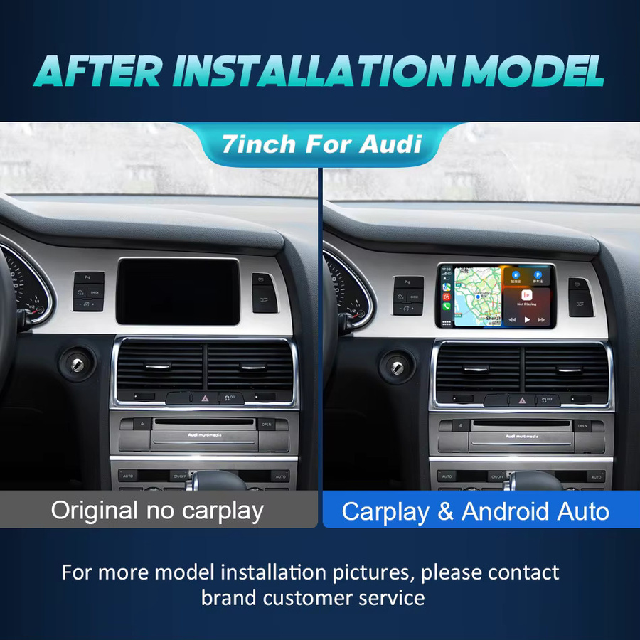 Nunoo 7 Zoll Linux Multimedia Autoradio mit Wireless Carplay und Android Auto für Audi Q7 4L A6 C6 4F 2005-2015 in Schwarz - Bild 2