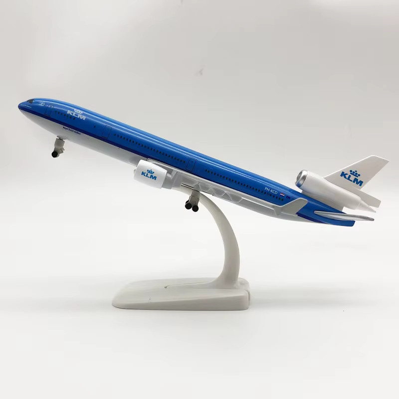 ZOCO Flugzeugmodell MD 11 KLM Airlines Niederlande, blaues Metall-Modellflugzeug aus Legierung, Länge: 20 cm - Bild 1