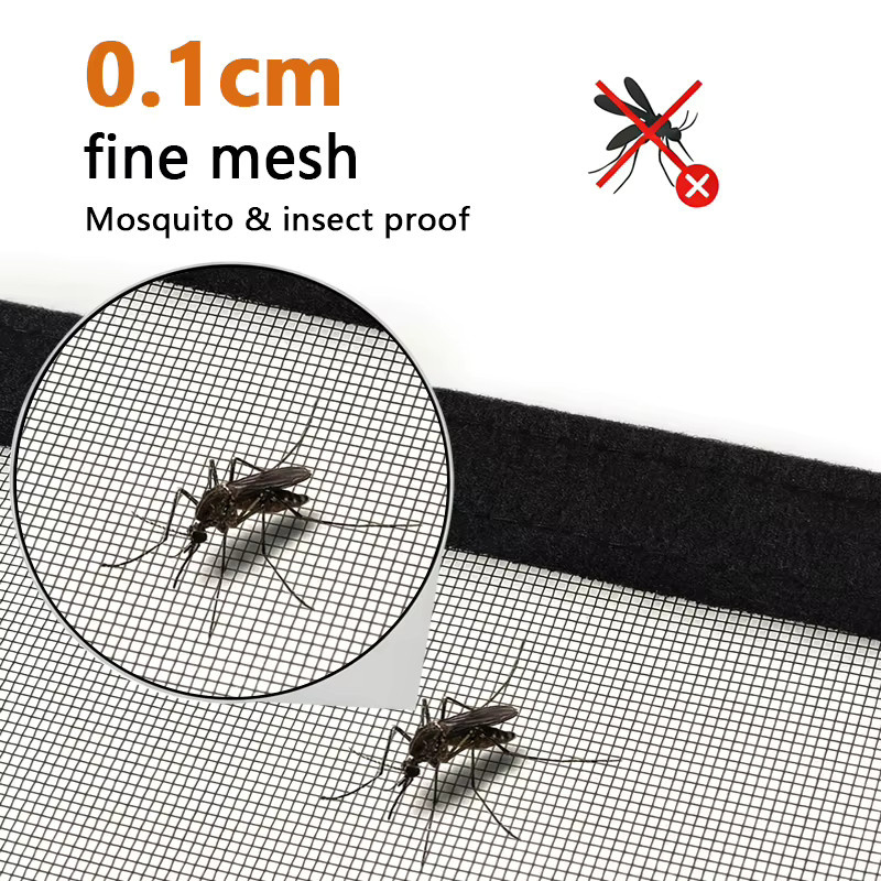 TranquilTouch Insektenschutzgitter-Set mit Klettverschluss in Schwarz für eine einfache Montage und atmungsaktiven Schutz für dein Zuhause - Bild 5