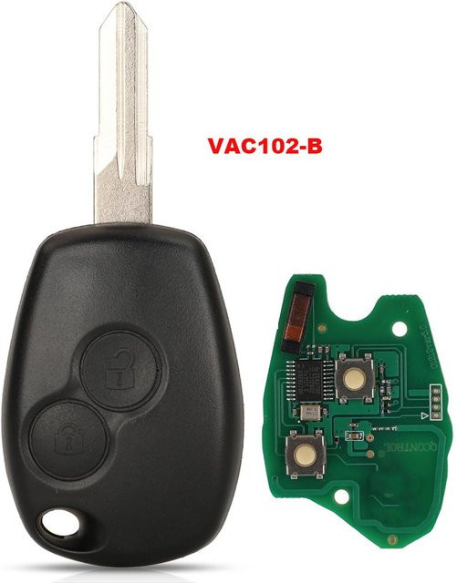 Jingyuqin 2 Tasten Fernbedienungsschlüssel für Renault und Dacia mit PCF7947/7946 4A Chip in Grau-Blau - Bild 1