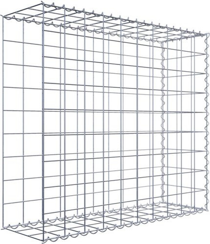 Gabiona Anbaukorb Typ 2 aus Stahl, silbergrau, B/T/H: 90 x 100 x 30 cm - Bild 1