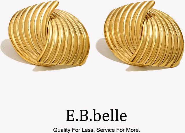E.B.belle Ohrstecker, 18 Karat vergoldet, Edelstahl, Damen - Bild 1
