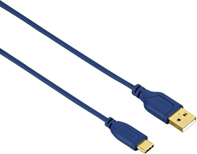Hama USB-C-Kabel Flexi-Slim, vergoldet, verdrehsicher, Blau, 0,75 m - Bild 1