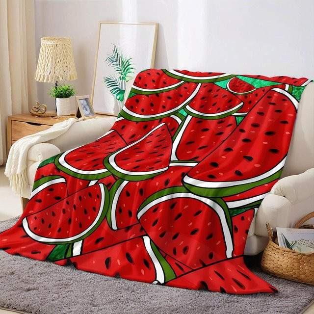 JMG Household Supplies Flanelldecke Wassermelone Design, Rot, B/H: 70 x 100 cm - Bild 1