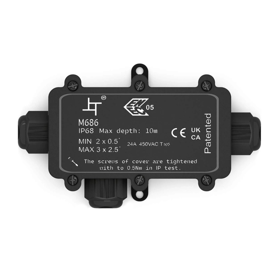 hb-digital Abzweigdose Typ L, 3 Wege, wasserdicht IP68, schwarz - Bild 2