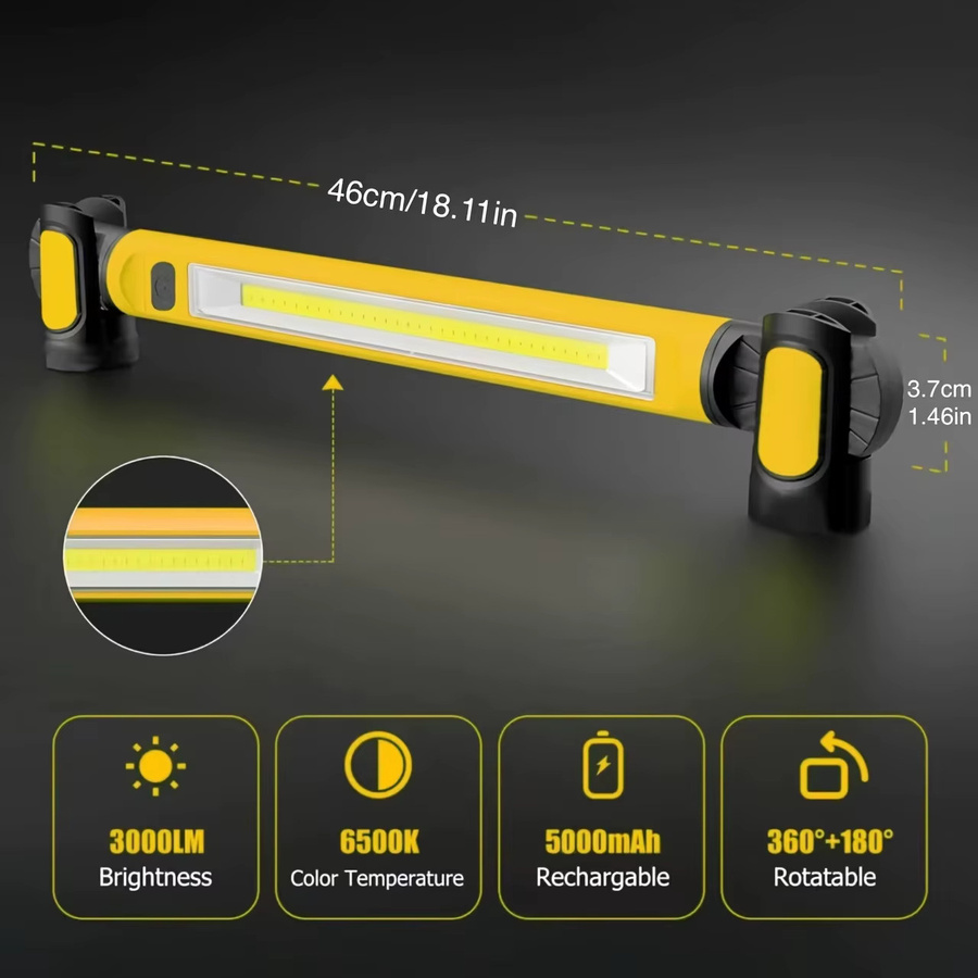 ESMARTER Magnetische Arbeitsleuchte mit Akku als Unterboden-Arbeitslampe für Autoreparaturen und Außenbeleuchtung - Bild 4