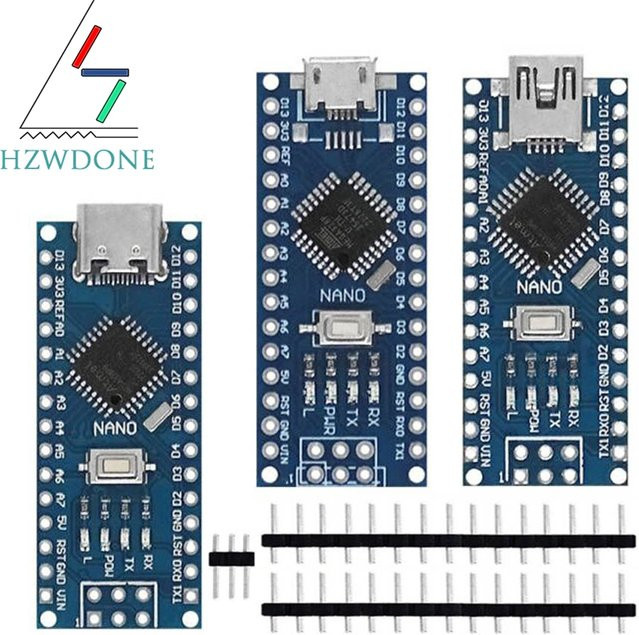 HZWDONE Arduino Nano 3.0 Atmega328 Controller kompatibles PCB Development Board Modul in Blau - Bild 1