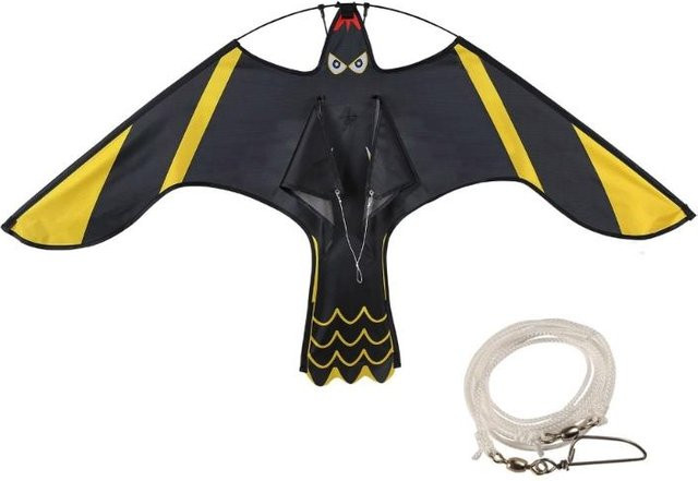 Winddichte Vogelabwehr als fliegender Drachen aus Nylon mit Kunststoffrahmen für den Pflanzenschutz - Bild 1