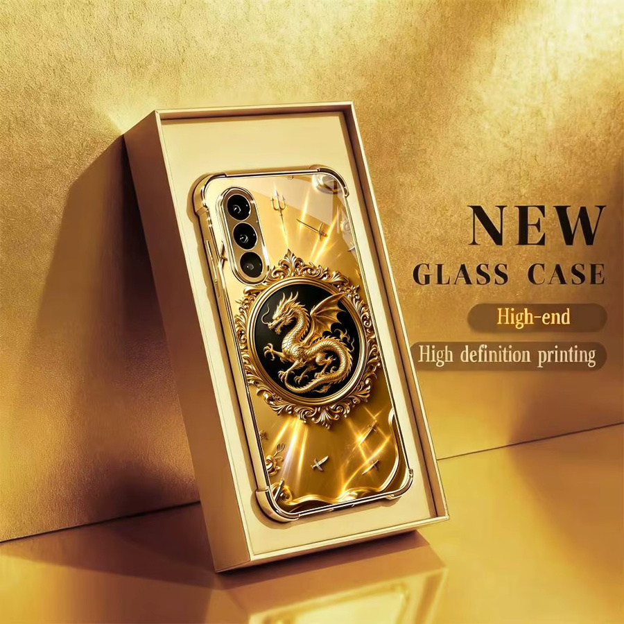Vergoldete Drachen-Handyhülle für Samsung Galaxy S26 S25 S24 S23 S22 Ultra Plus FE in Gold - Bild 2