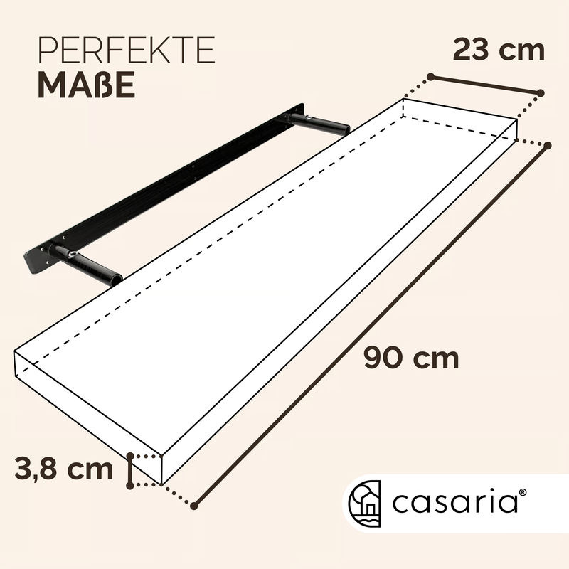 CASARIA Wandregal Schweberegal aus MDF in Weiß mit Halterung - Bild 4