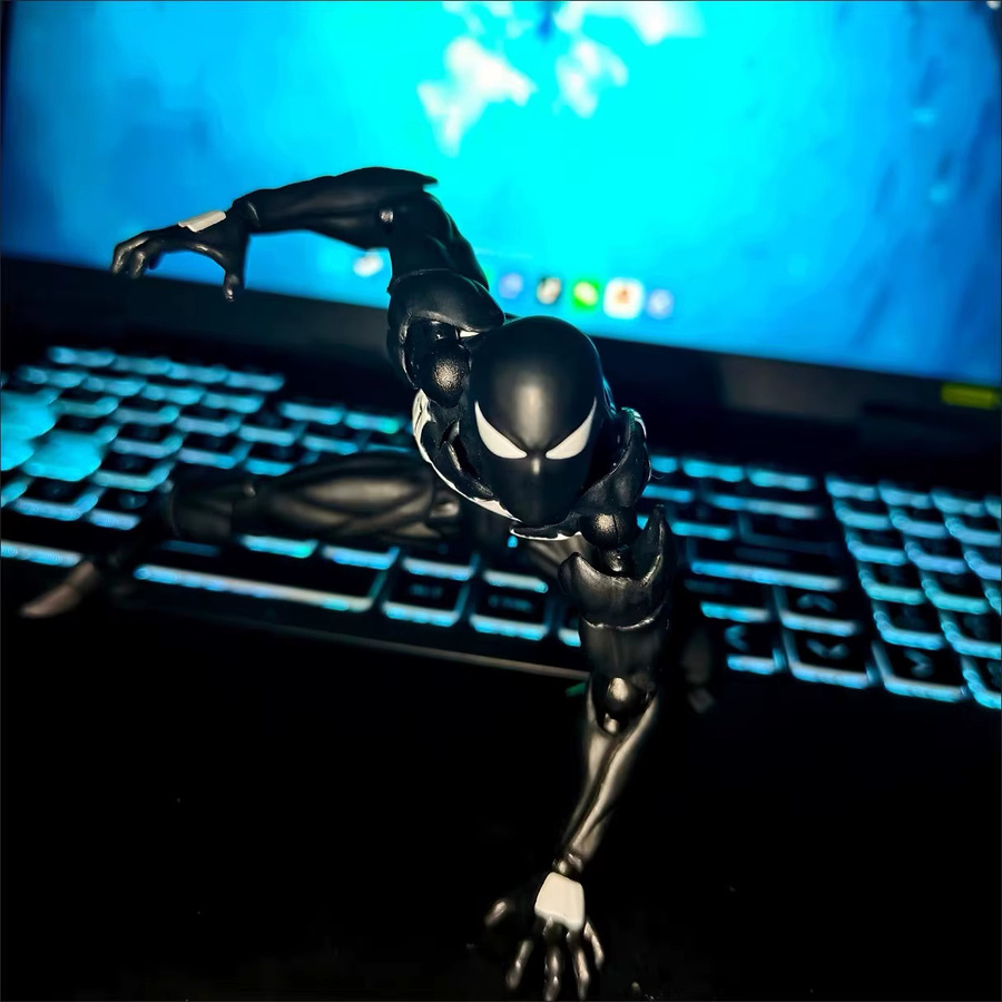 MESS TOYS Black Neighbor Symbiont Spider-Man Black Venom Rüstung, Gelenkmodell - Bild 4