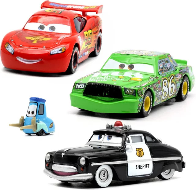 Disney Pixar Cars McQueen Chick Hicks, Mini-Rennwagen, 1:55, Metall-Legierung - Bild 1