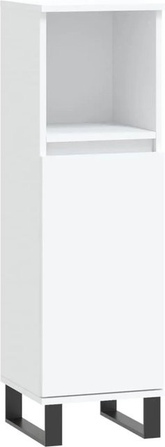 vidaXL Badschrank in Weiß im industriellen Stil mit Türen und offenen Regalen, B/T/H: 30 x 30 x 100 cm - Bild 1