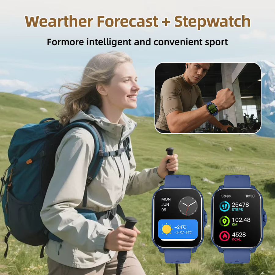 SIMSONLAB Smartwatch, 1,83'', Schwarz, Silikon, Unisex - Bild 4