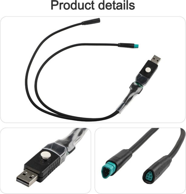 Bafang USB-Programmierkabel für Mittelmotoren M400 G330 M500 G521 M620 in Schwarz mit USB-A und USB-C Anschlüssen - Bild 1
