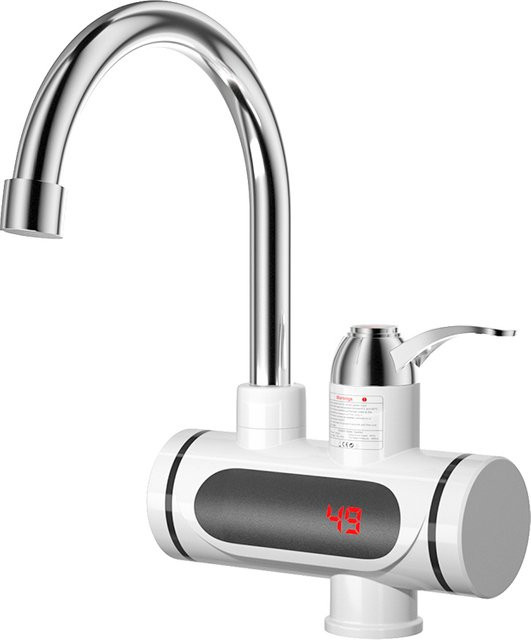 ATWFS Elektrischer Sofort-Warmwasserhahn mit 3000W Schnellheizung und LED-Digitaltemperaturanzeige in Weiß - Bild 1