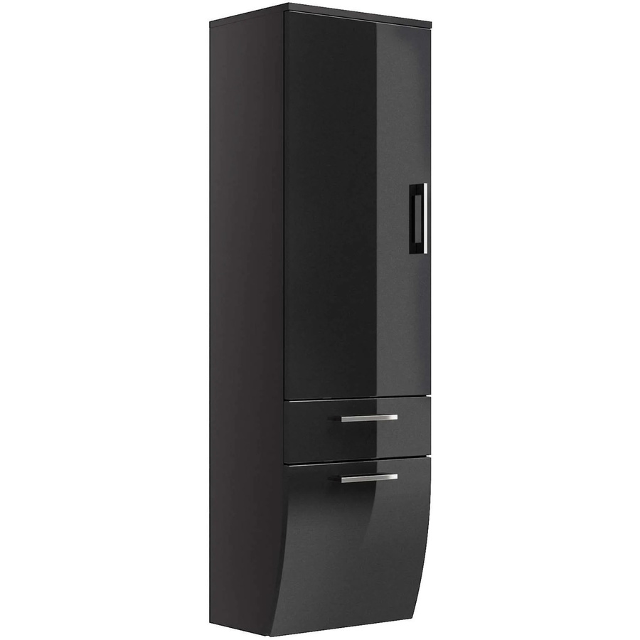 Posseik Bad-Hochschrank Rima in Anthrazit mit Soft-Close-Türen und internen Regalen, Breite: 40 cm, Höhe: 134,5 cm - Bild 2