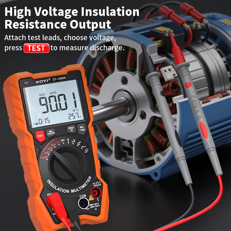 ZOYI ZT-1000R Isolationswiderstandsmessgerät Hochpräzises digitales Megohmmeter 1000 V Multimeter - Bild 4