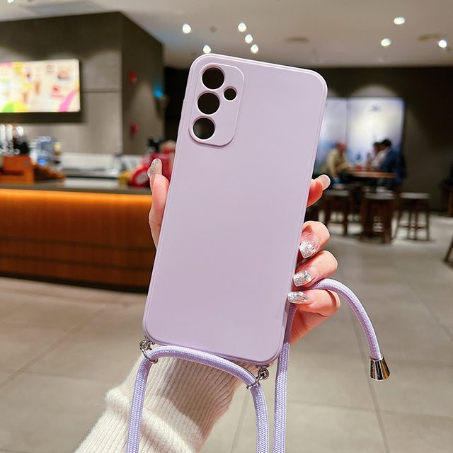Lanyard-Schutzhülle aus Soft TPU für OPPO A79 A38 A78 A58 A77 A17 A57 A37 A74 A54 A73 A55 A72 A53 in Schwarz und Lila - Bild 1