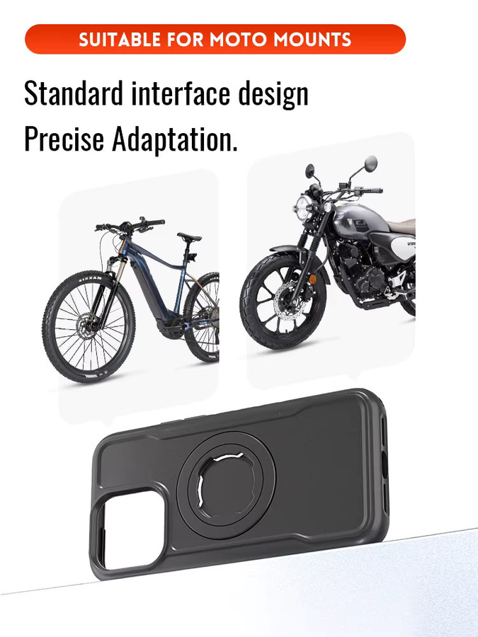 Sincetop Magnetische Stoßfeste iPhone Hülle mit Ladeabdeckung und Sperrdesign in Schwarz für iPhone 17, 16, 15, 14 Pro Max geeignet für Motorräder und Fahrräder - Bild 6