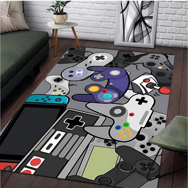 Wucifang Jewelry Gamer Controller Teppich mit Kinder-Motiv, Mehrfarbig, B/T: 120 x 80 cm - Bild 1