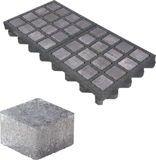 Hübner-Lee Drainpflaster Füllstein Anthrazit-Mix B/T/H: 7,4 x 7,4 x 4,9 cm - Bild 1