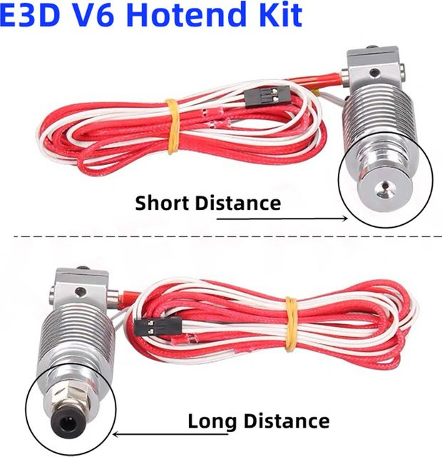 E3D V6 Hotend Kit mit 0,4 mm Düse und J-Kopf für 1,75 mm Filament in Silber - Bild 1