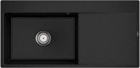Villeroy & Boch Spüle Subway Style 60 Flat bündig links in Schwarz aus Keramik mit Ablaufgarnitur und Handbrause - Bild 1