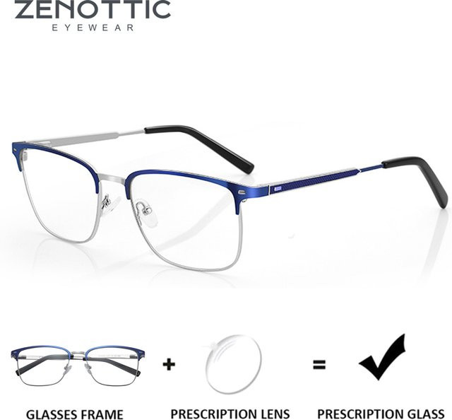 ZENOTTIC Korrektionsbrille, rechteckig, Unisex, Blaulichtfilter - Bild 1