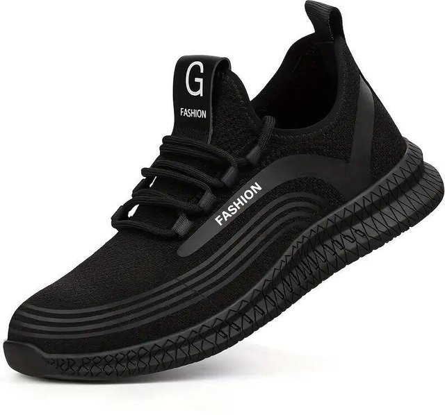 Sicherheitsschuhe für Herren als durchstichsichere Bergbaustiefel mit Stahlkappe und Zealous Sole in Schwarz, Größe 42 - Bild 1
